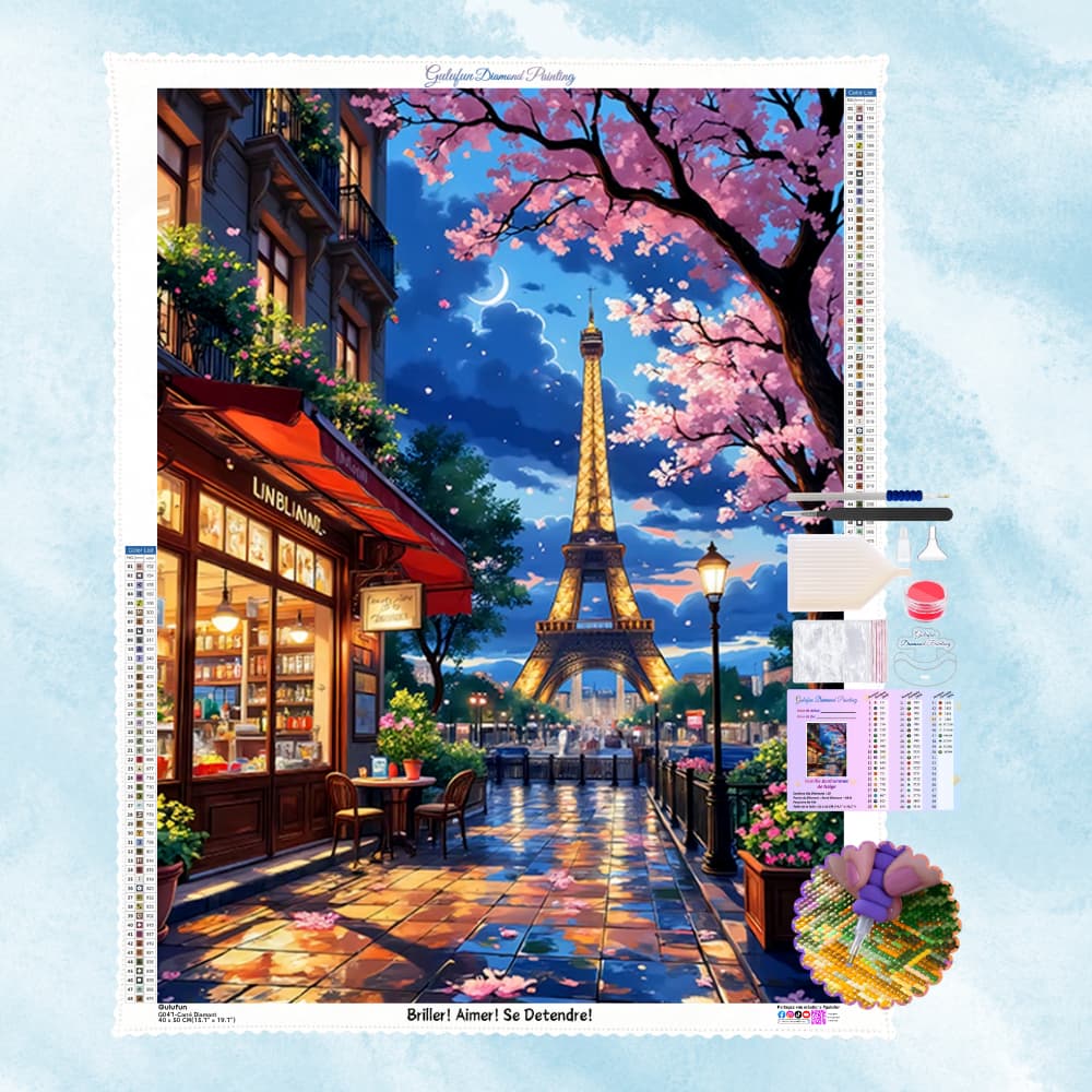 Broderie Diamant Thème Tour Eiffel Paris | Broderie Diamant - Diamond Painting