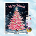 Broderie Diamant Sapin de Noël rose - Kit Complet (Diamond Painting)