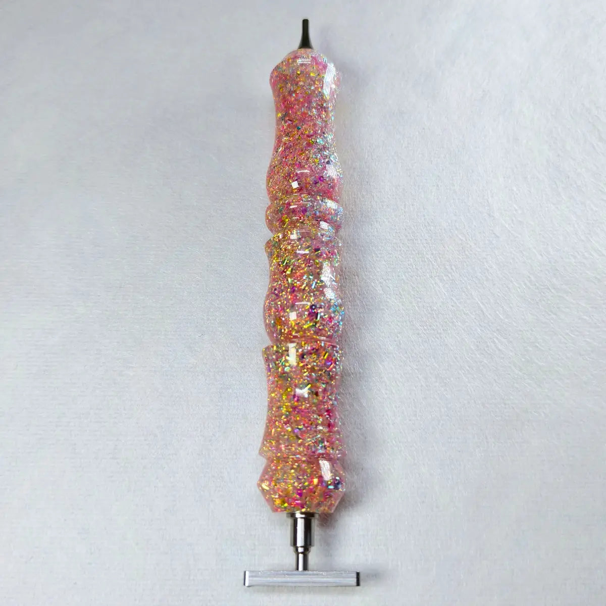 Stylet de peinture au diamant fait main rose doré avec deux embouts