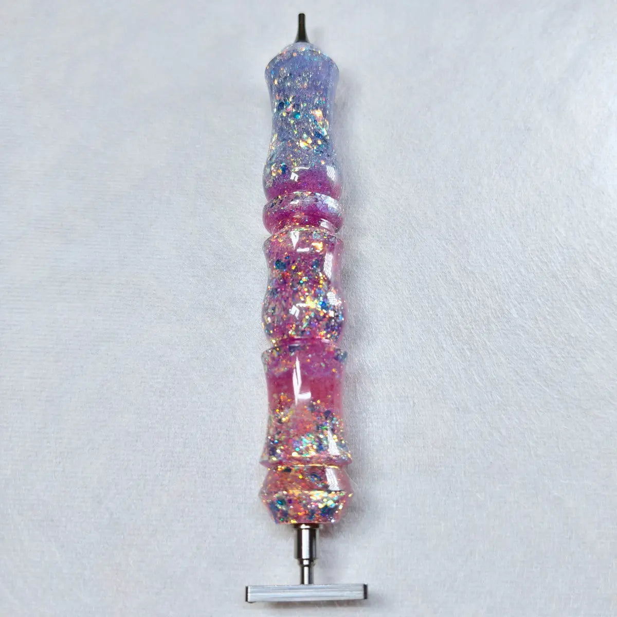 Stylet de peinture au diamant fait main violet Galaxy avec deux embouts