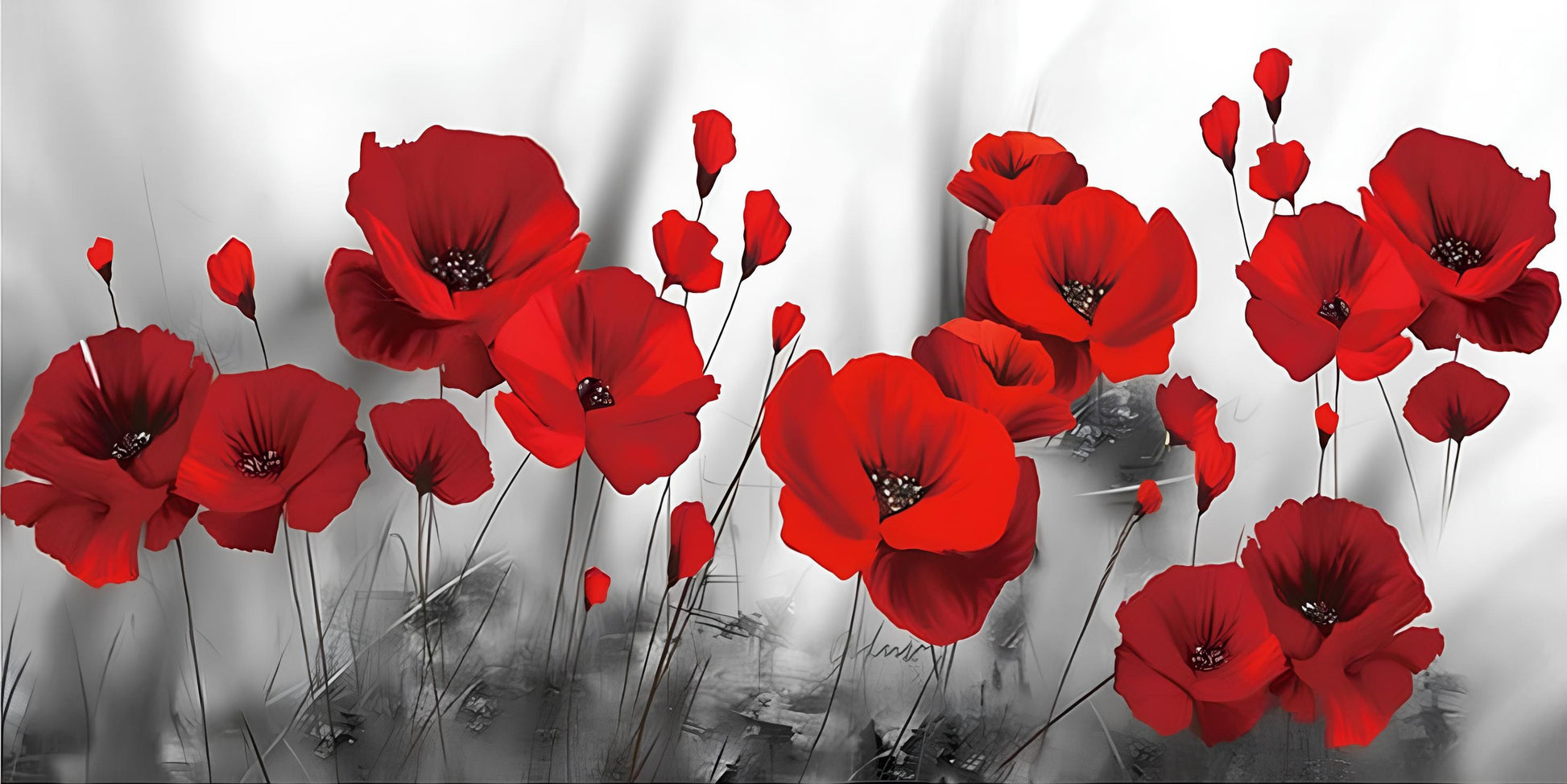 Broderie Diamant Coquelicots image originale (Gulufun Diamond Painting)