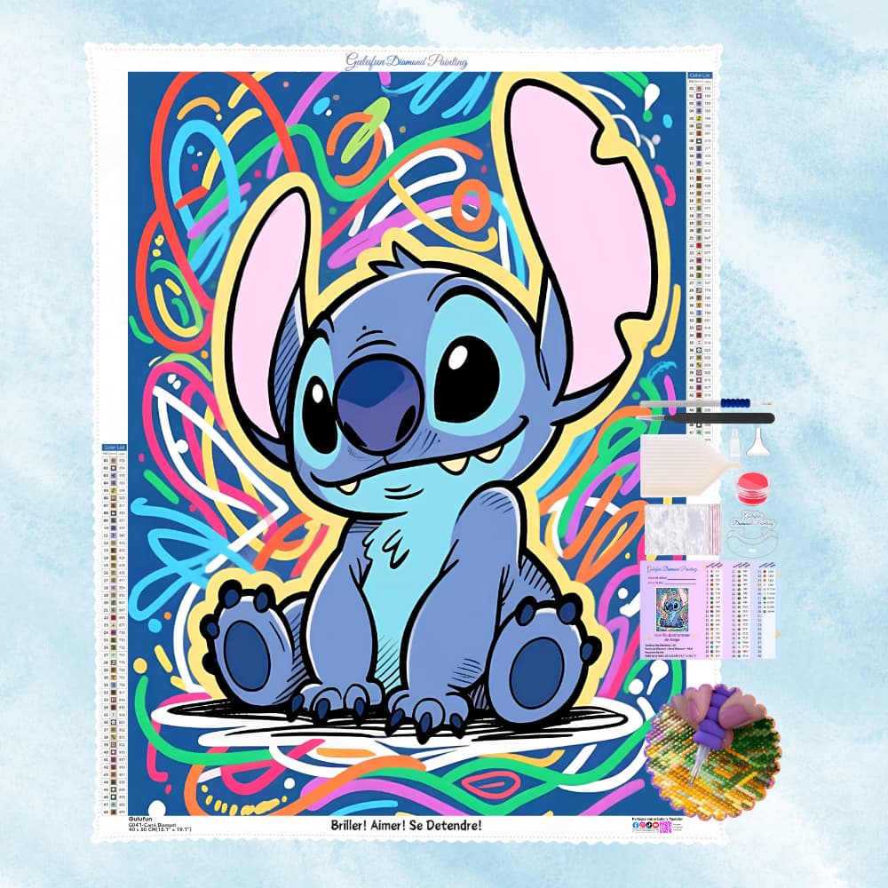 Broderie Diamant Stitch Coloré - Kit Complet (5D Diamond Painting)