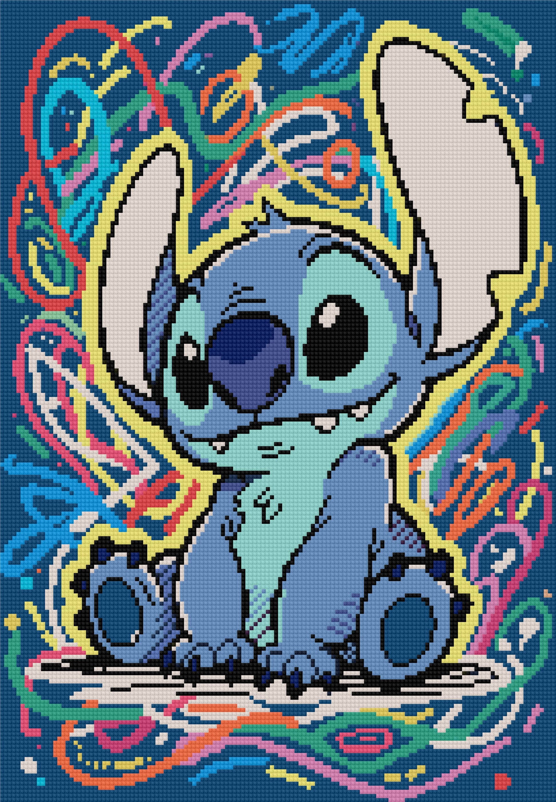 Broderie Diamant Stitch Coloré – Image de Rendu (Gulufun Diamond Painting)