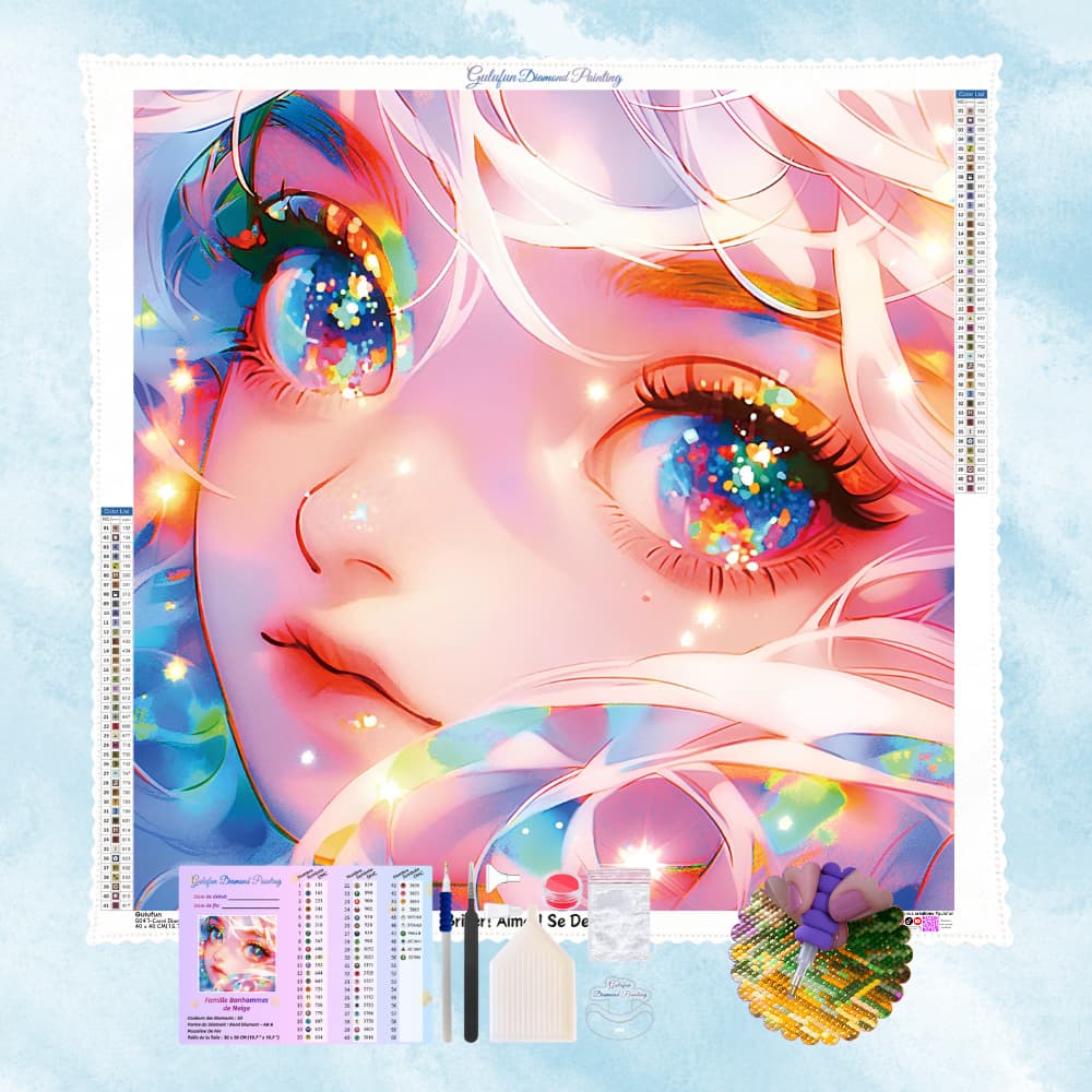 Broderie Diamant Fille des Étoiles - Kit Complet (5D Diamond Painting)