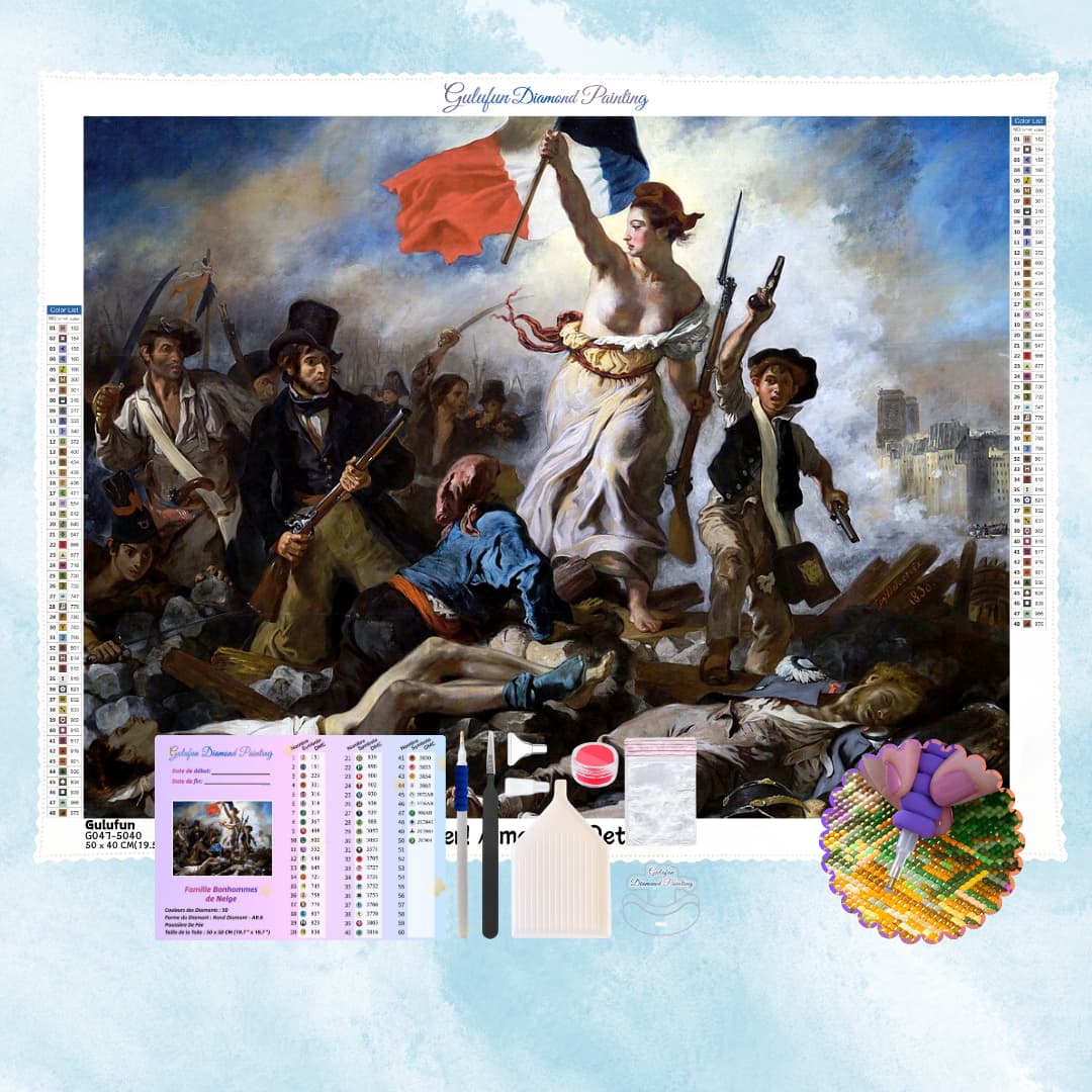 Broderie Diamant La Liberté guidant le Peuple - Kit Complet(5D Diamond Painting)