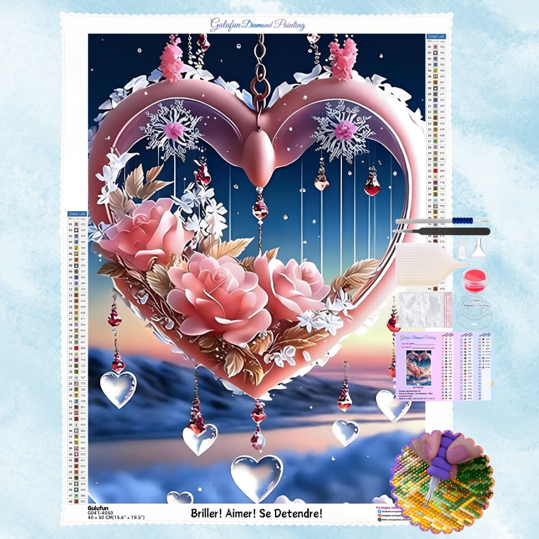 Broderie Diamant Pendentif en cristal - Kit Complet (5D Diamond Painting)