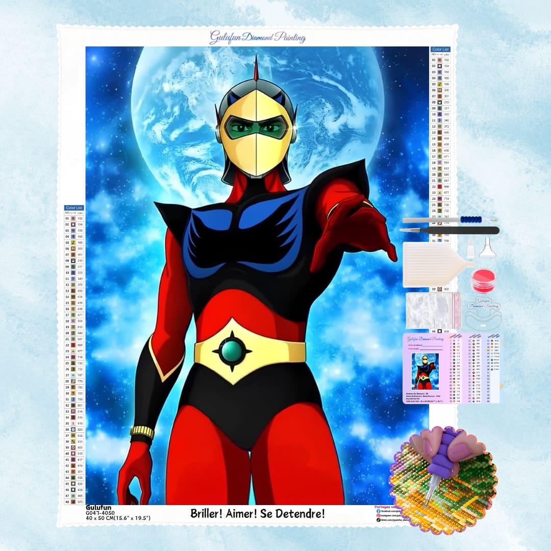 Broderie Diamant Gaiking – Kit complet du Grand Dragon Démon Céleste avec tous les diamants et accessoires inclus