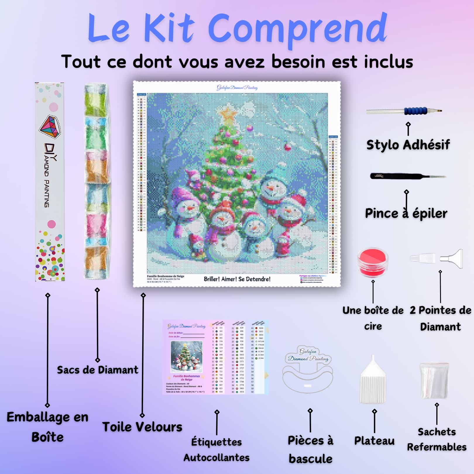 Kit Broderie Diamant Complet - Loisir Créatif Anti-stress Adulte & Débutant