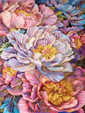 Illustration originale détaillée de fleurs vibrantes servant de modèle pour la peinture au diamant