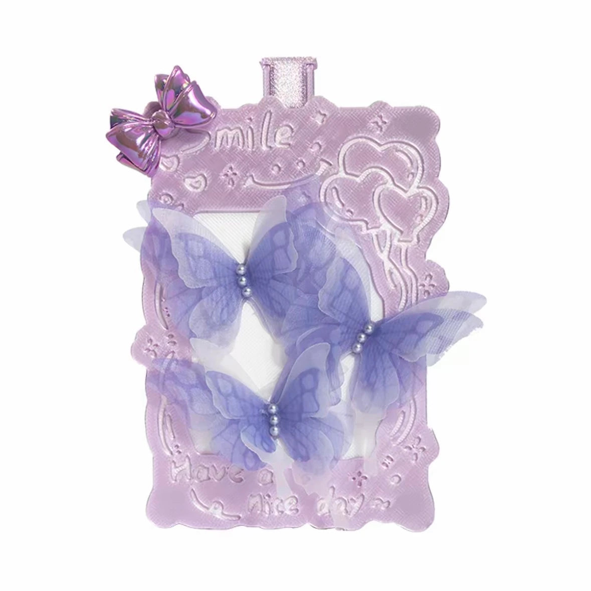 Plateau papillon violet avec couvercle magnétique pour strass.